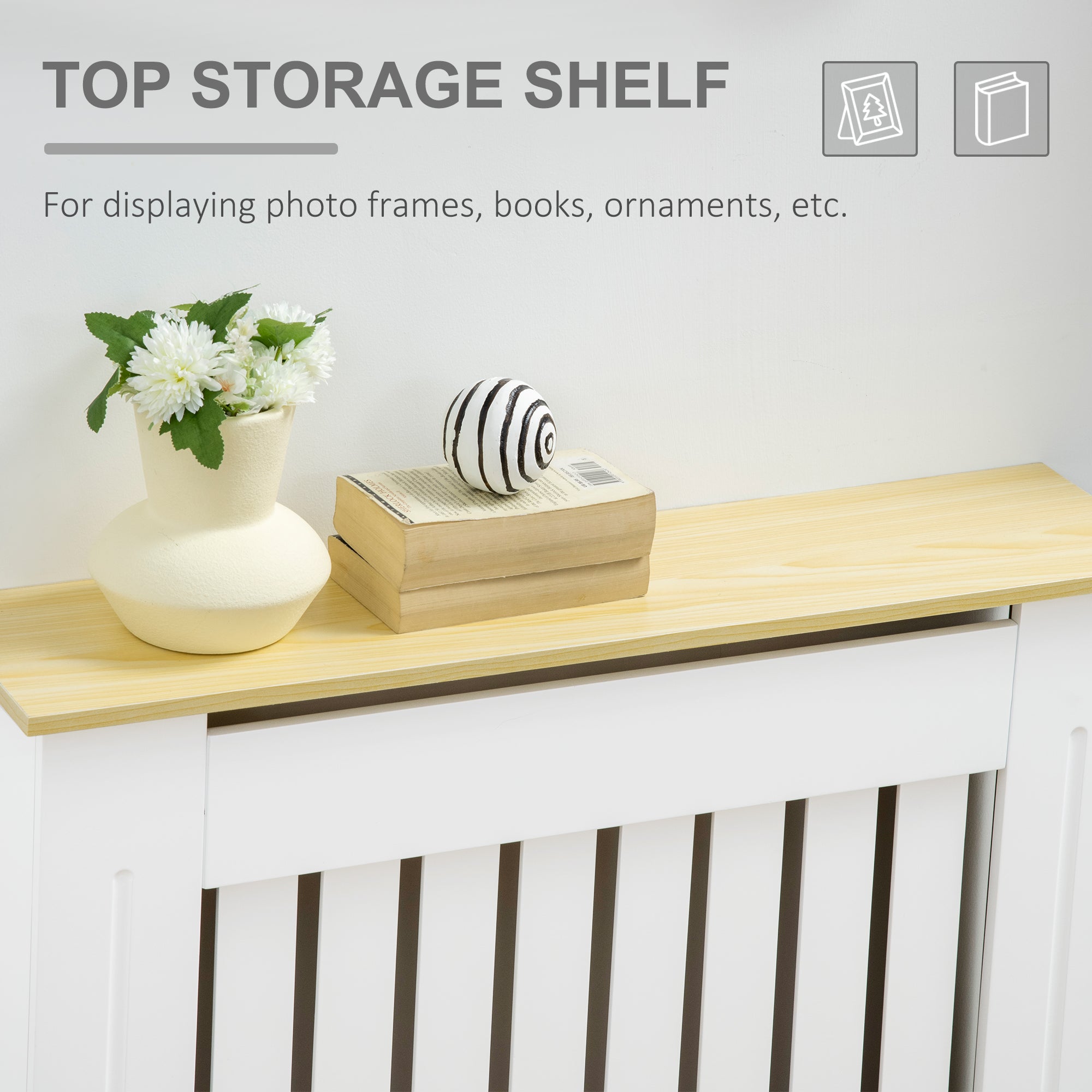 HOMCOM Radiator Cover 78x19x83 cm MDF Radiator Cover för Vardagsrum, Sovrum och Hall Vit