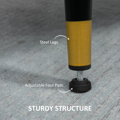 HOMCOM Scandinavische fauteuil met knoopdetails en contrasterende bies in stof 76 x 68 x 80 cm - blauw, zwart en gouden metalen poten