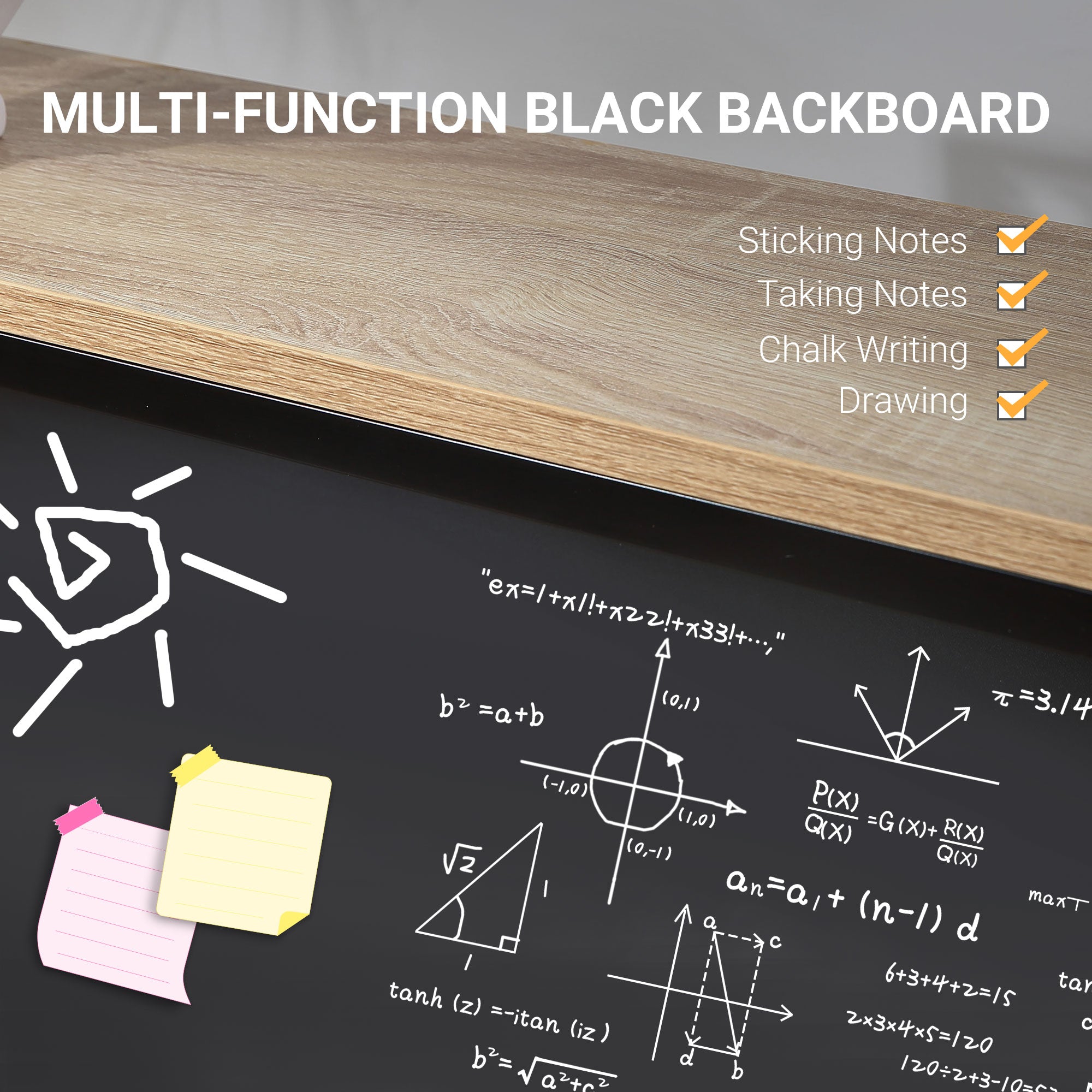 HOMCOM Schreifdesk mat Lagerung - Computerdesk mat 4 Regaler, groussen Dëschplack an schwaarze Plack fir Wunnzimmerschlofkummer 120L x 53W x 126H cm, Eech an schwaarz
