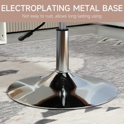 Lounge Chair Relax Chair Bedroom Comfortable - Lumbar Cushions Adjustable Height 360° Swivel Chrome Metal Base - Brown