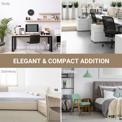 HOMCOM Schreifdesk mat Lagerung - Computerdesk mat 4 Regaler, groussen Dëschplack an schwaarze Plack fir Wunnzimmerschlofkummer 120L x 53W x 126H cm, Eech an schwaarz