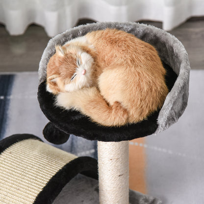 Cat Tree Scratching Post with Play Balls Cat Scratching Tree Sisal Scratching Posts Black 35.5 x 37 x 46 cm