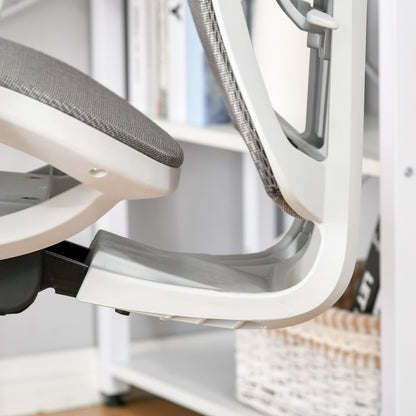 Office Chair Desk Chair Gaming Chair with Headrest Lumbar Pillow 3D Armrest 3 Levels 360° Swivel Wheels Height Adjustable Ergonomic Mesh Fabric Foam Grey 67 x 65 x 120-128 cm