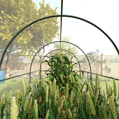 Garden Greenhouse Tunnel Tomato Greenhouse Ground Surface 6 m² 3L x 2W x 2H m Reinforced Tubular Frame Zippered Door 2 Roll-Up Windows - Transparent