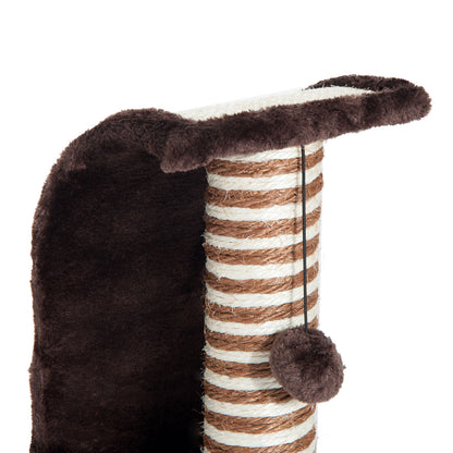 PawHut Cat Scratcher Tree with Natural Sisal Post and Play Ball 35x30x39cm Brown