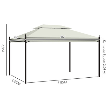 Luxury Pavilion Garden Gazebo Party Tent Marquee Pagoda 3x4m Cream