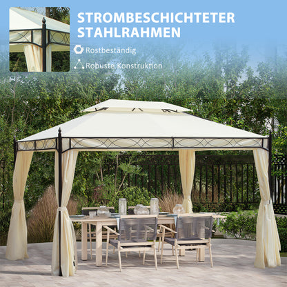 Luxury Pavilion Garden Gazebo Party Tent Marquee Pagoda 3x4m Cream