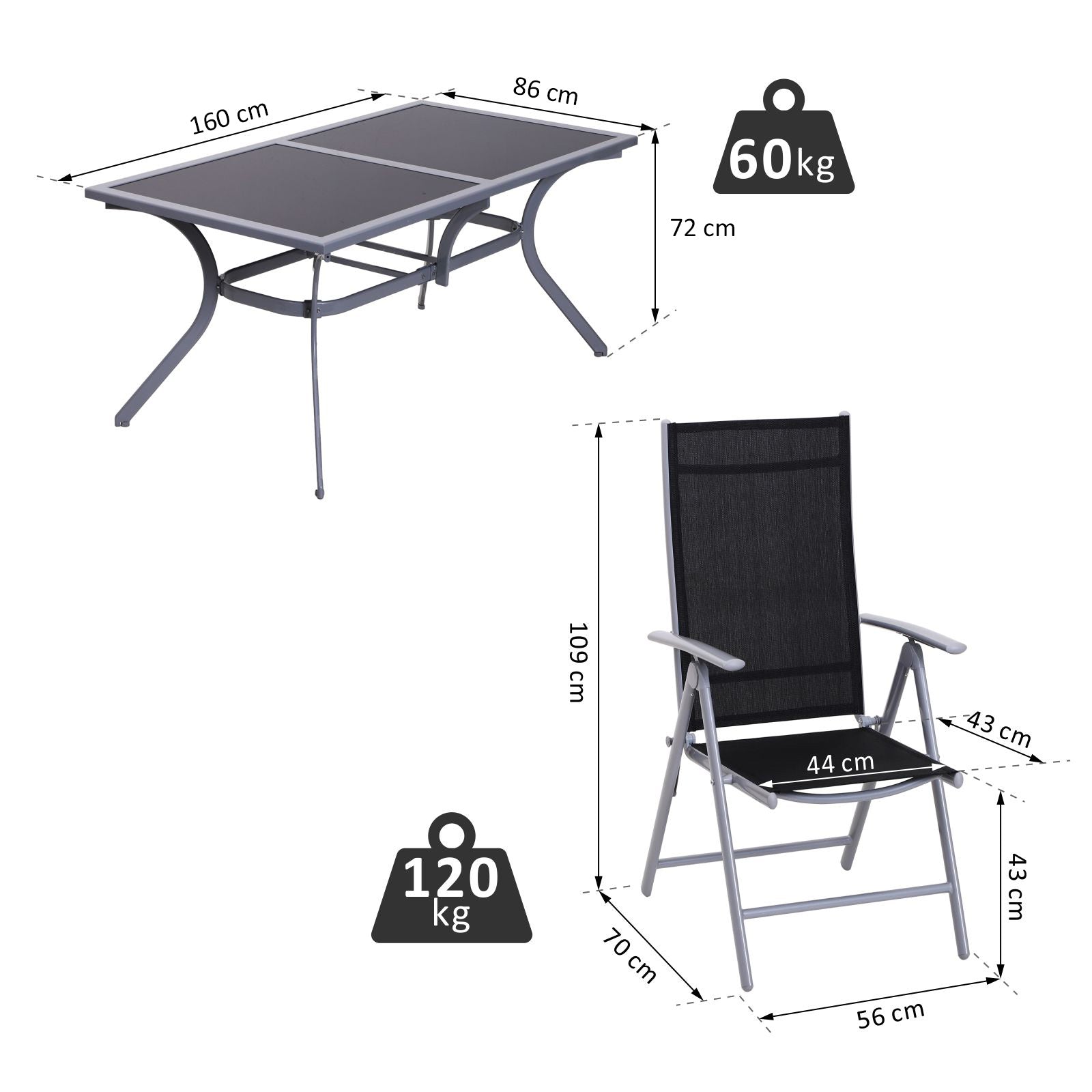 7-Piece Seating Set Garden Furniture Set Outdoor Aluminum (7-Piece)