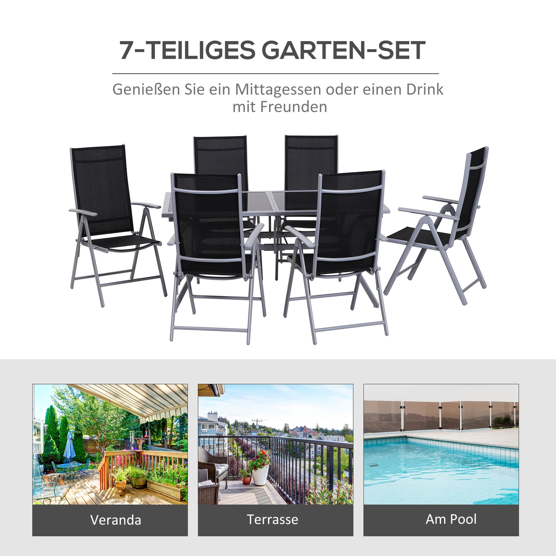 7-Piece Seating Set Garden Furniture Set Outdoor Aluminum (7-Piece)