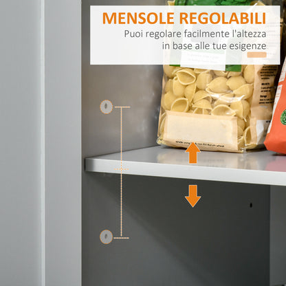 Kitchen Island with Rubber Wood Worktop, Kitchen Trolley with Wheels, 2 Drawers, Cabinet, Adjustable Shelves, and Towel Holder, in MDF, 104x46x91cm, Gray