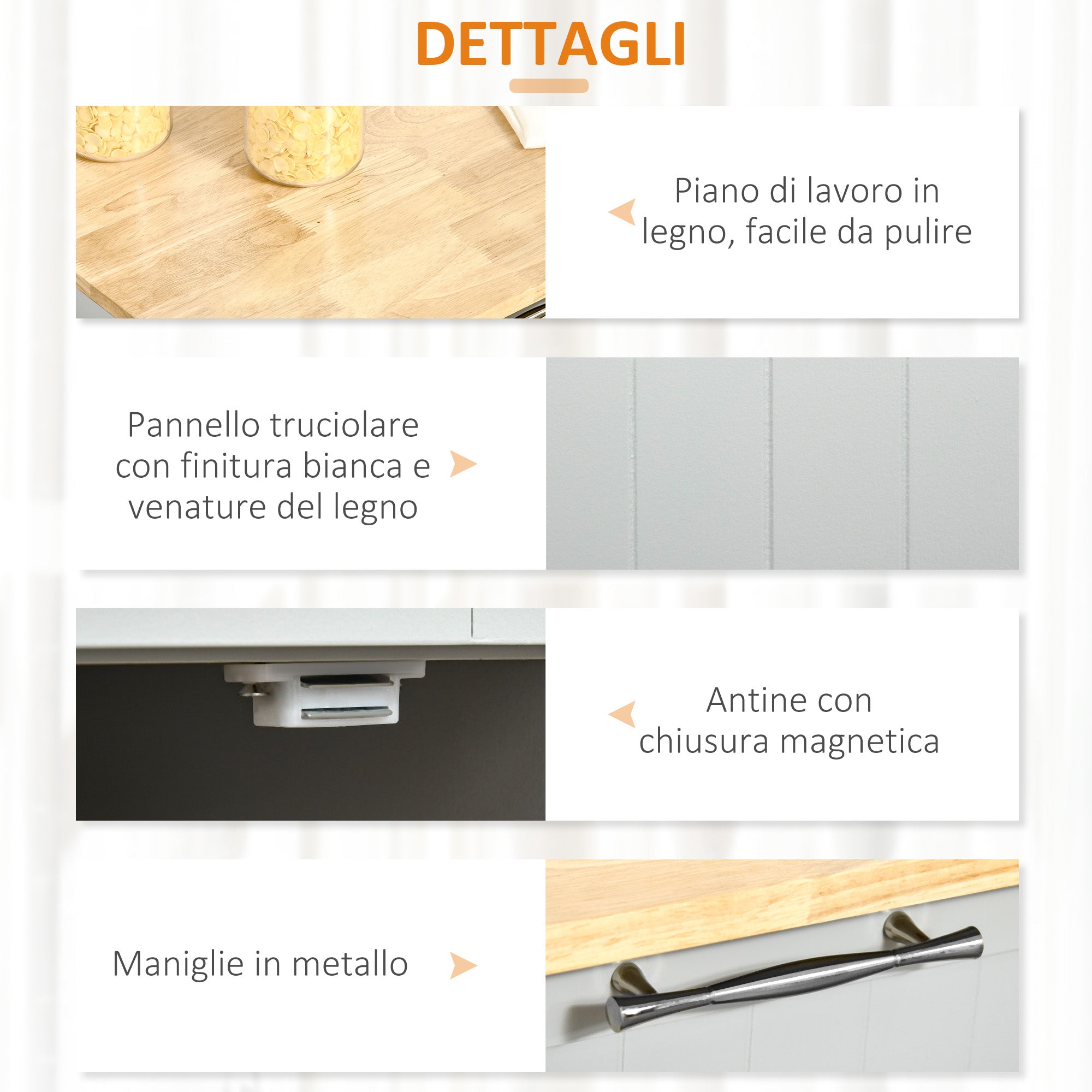 Kitchen Island with Rubber Wood Worktop, Kitchen Trolley with Wheels, 2 Drawers, Cabinet, Adjustable Shelves, and Towel Holder, in MDF, 104x46x91cm, Gray