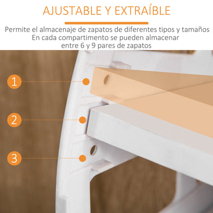 3-Door Shoe Cabinet for 18-27 Pairs of Shoes Modern Shoe Rack with Drawer and Door for Living Room Entryway Bedroom 84x30x132 cm Natural Wood