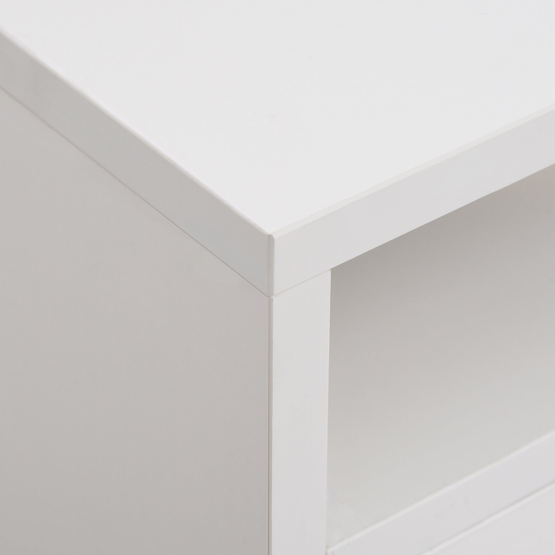 Office File Cart with 2 Keys, Drawer, Cabinet, and 4 Wheels in White Wood, 40x35x60cm