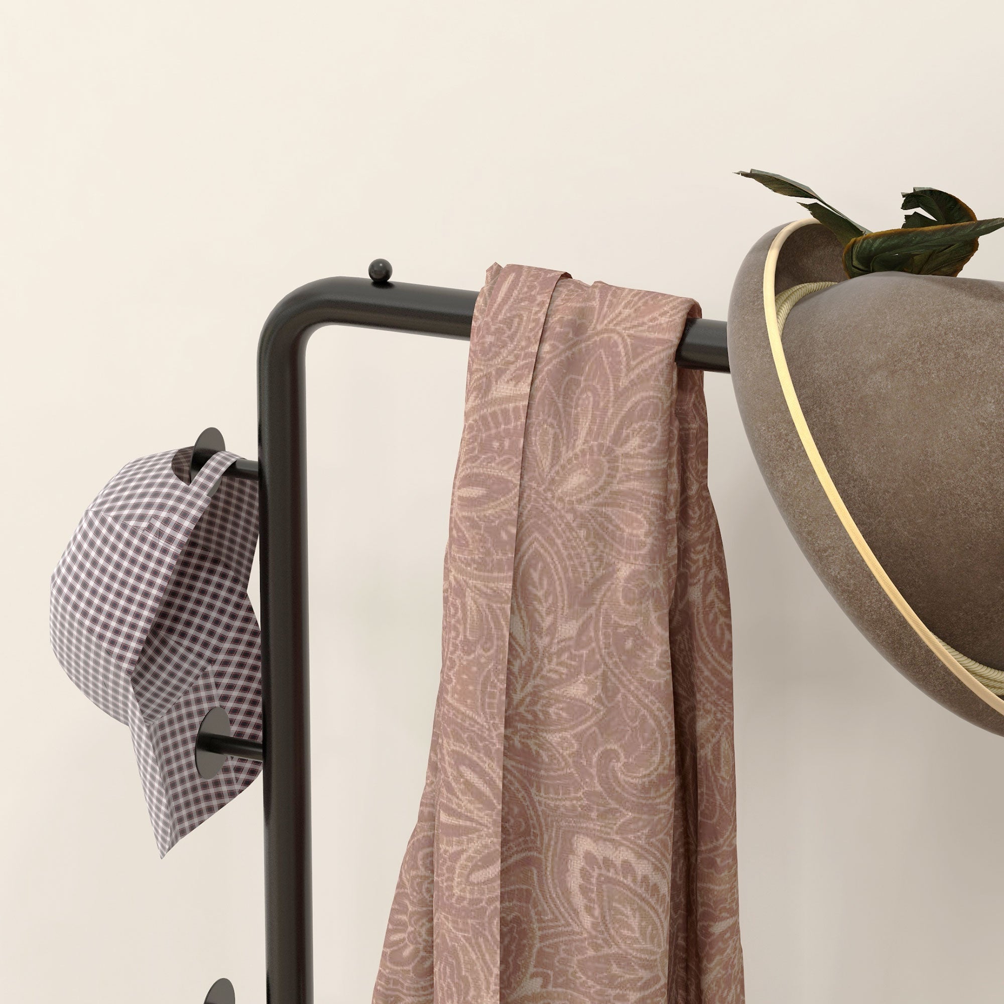 Coat Rack with Shelves and Hooks, Coat Stand, Modern Wardrobe for Clothes, Hats, Bags, for Hallway, Living Room, Black