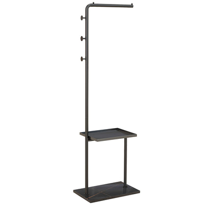 Coat Rack with Shelves and Hooks, Coat Stand, Modern Wardrobe for Clothes, Hats, Bags, for Hallway, Living Room, Black