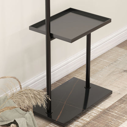 Coat Rack with Shelves and Hooks, Coat Stand, Modern Wardrobe for Clothes, Hats, Bags, for Hallway, Living Room, Black