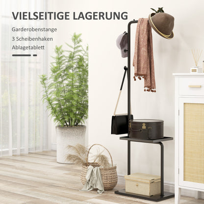 Coat Rack with Shelves and Hooks, Coat Stand, Modern Wardrobe for Clothes, Hats, Bags, for Hallway, Living Room, Black