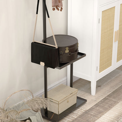 Coat Rack with Shelves and Hooks, Coat Stand, Modern Wardrobe for Clothes, Hats, Bags, for Hallway, Living Room, Black