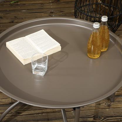 2-Piece Garden Chair Set, Rattan Chair with Foldable Seat Basket, including 2-in-1 Stool, Cushion, Lounge Chair for Balcony, Patio, Steel, Sand, 118 x 75 x 142 cm