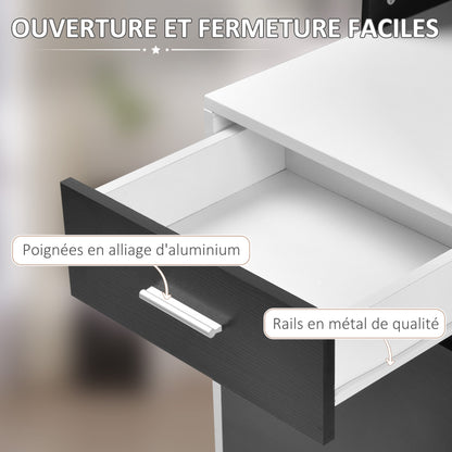 Computer Desk with Multimedia Storage Design Multi-Storage 137 L x 55 W x 92 H cm Black and White