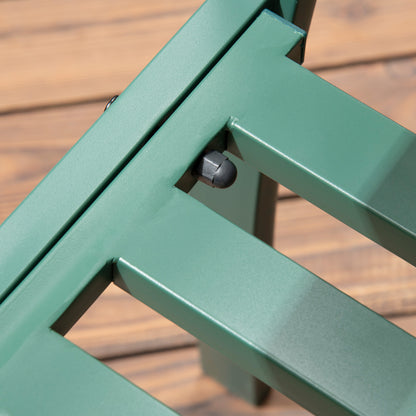 Steel Garden Bench, 2-Seater Park Bench with Backrest & Armrest, Bench with Flower Pattern, for Garden, Balcony, max. 240 kg, Dark Green, 127 x 63 x 83 cm