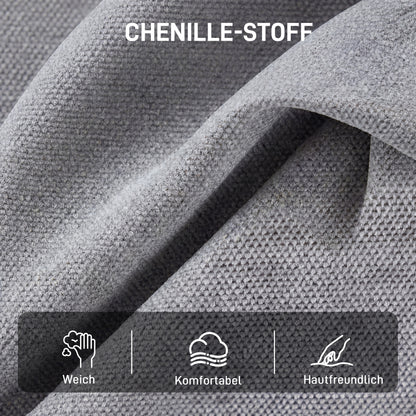 360° Swivel Chenille Lounge Chair — Extra-Wide Padded Reading Chair with Metal Legs, Light Gray