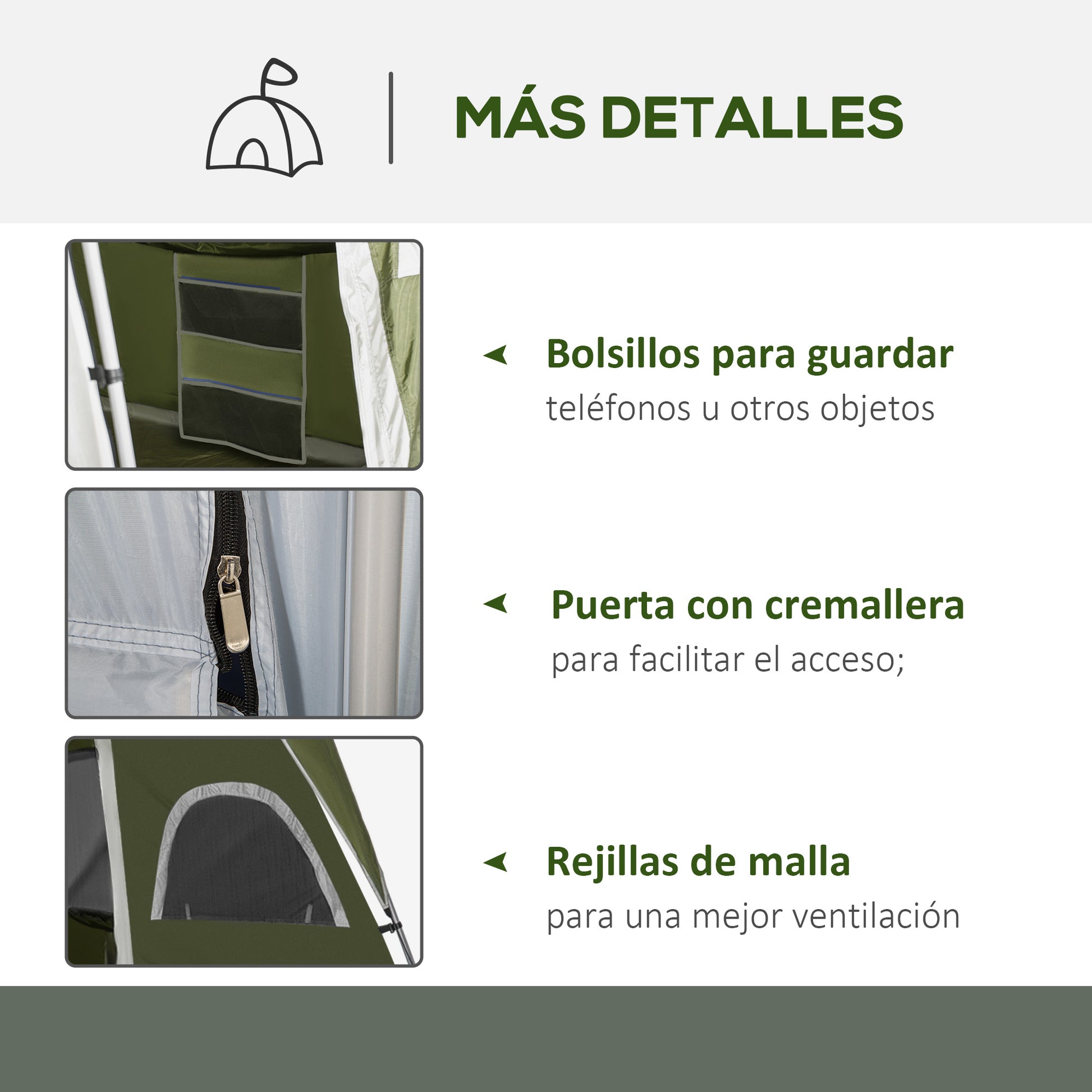 Family Camping Tent for 4-8 People with 2 Bedrooms Large Camping Tent with 2 Pockets and Mesh Windows Waterproof 157.5x108.3x82.7 inches Green