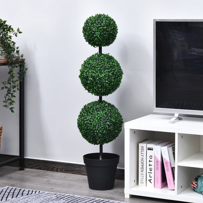 Artificial Boxwood Topiary with 3 Balls Ø 30 x 112H cm Green