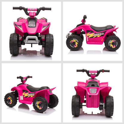 Electric Quad for Children 18-36 Months Electric ATV with Forward and Reverse 6V Battery-Powered Quad 20 kg Max Load 72x40x45.5 cm Pink