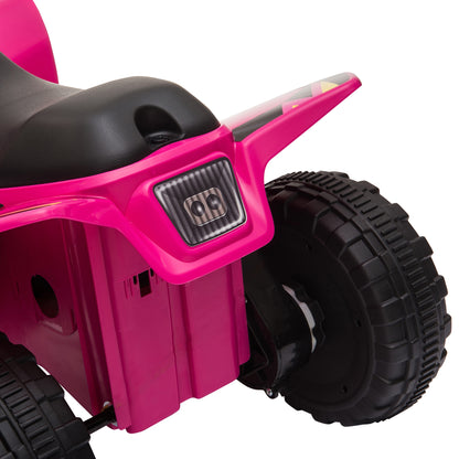 Electric Quad for Children 18-36 Months Electric ATV with Forward and Reverse 6V Battery-Powered Quad 20 kg Max Load 72x40x45.5 cm Pink