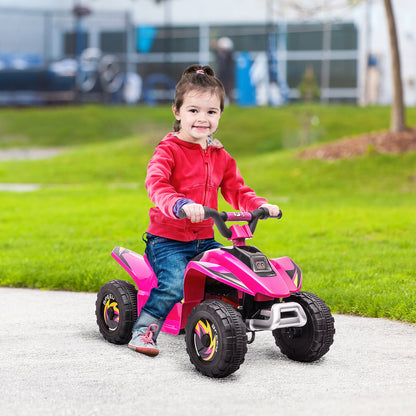 Electric Quad for Children 18-36 Months Electric ATV with Forward and Reverse 6V Battery-Powered Quad 20 kg Max Load 72x40x45.5 cm Pink