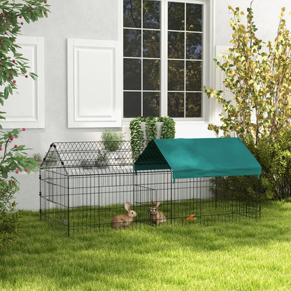Small Animal Cage Rodent Cage Steel with Doors and Top Fabric for Rabbits Chinchillas Chickens 185x75x75 cm Green