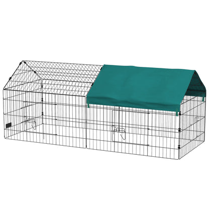Small Animal Cage Rodent Cage Steel with Doors and Top Fabric for Rabbits Chinchillas Chickens 185x75x75 cm Green