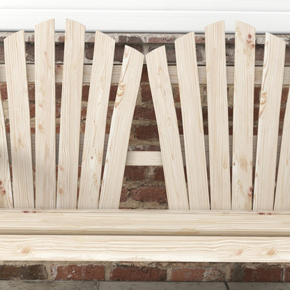 2-Seater Solid Wood Garden Bench with Armrest, Patio Furniture 250kg Capacity, Rustic Bench for Garden, Terrace, and other Outdoor Areas, 108 x 66 x 95 cm, Natural Wood