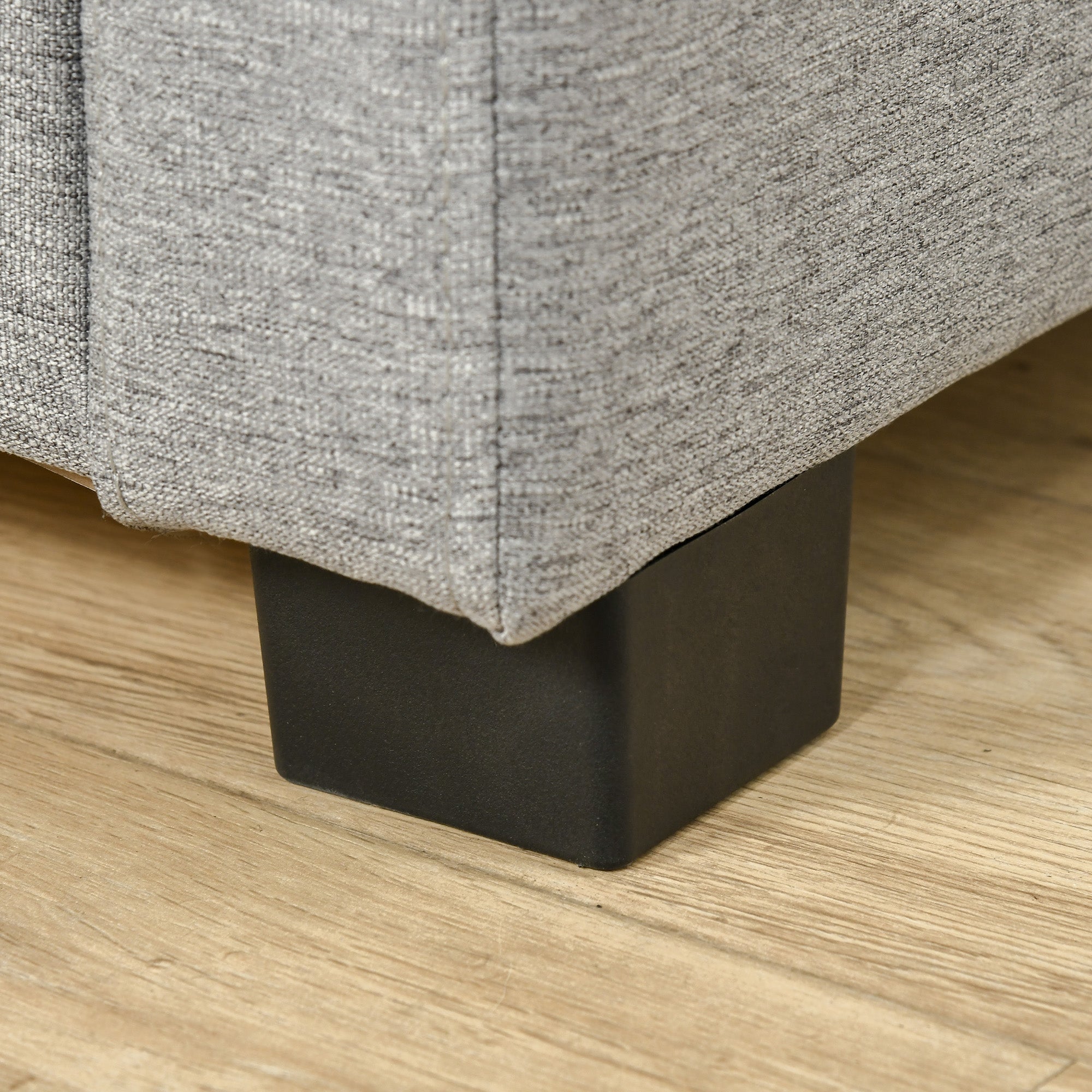 Storage Bench, Upholstered Bench with Storage Compartment, Bed End Bench, Modern Design, Plastic, Gray Fabric, Multiuse, 120x50x44cm, Gray