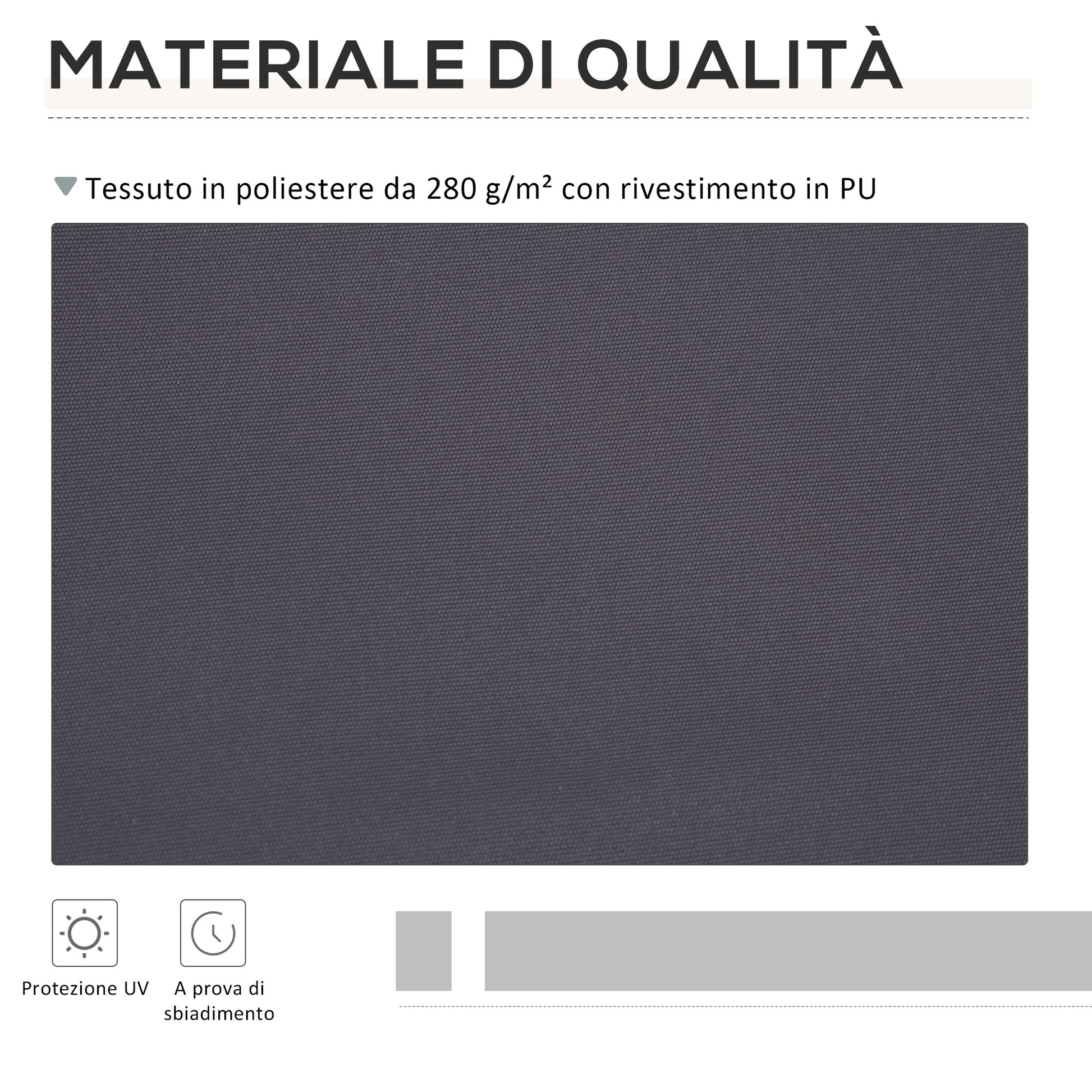 Replacement Canopy for Retractable Sunshade Awning, Replacement Fabric for 3.6x3 m Awning in Polyester, UV 30+, for Balcony, Patio, Terrace, Outdoor, Garden, Gray