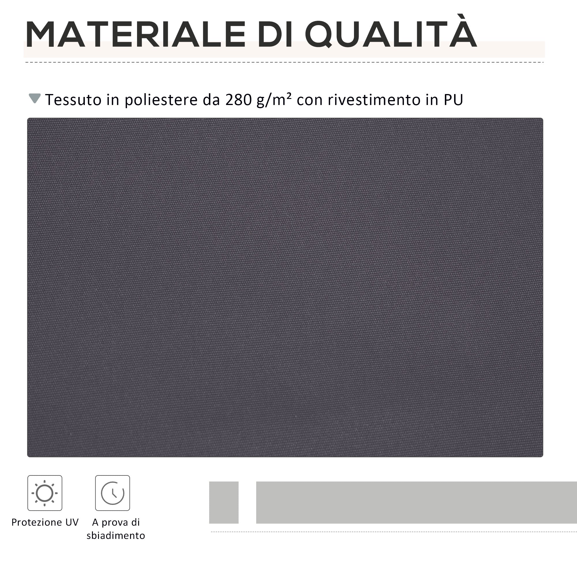 Replacement Canopy for Retractable Sunshade Awning, Replacement Fabric for 3.6x3 m Awning in Polyester, UV 30+, for Balcony, Patio, Terrace, Outdoor, Garden, Gray