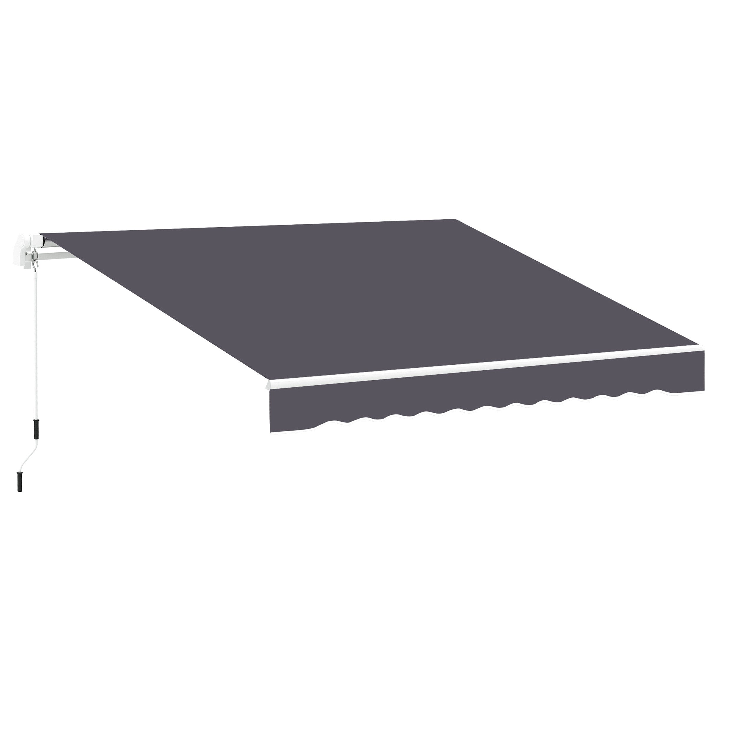 Replacement Canopy for Retractable Sunshade Awning, Replacement Fabric for 3.6x3 m Awning in Polyester, UV 30+, for Balcony, Patio, Terrace, Outdoor, Garden, Gray
