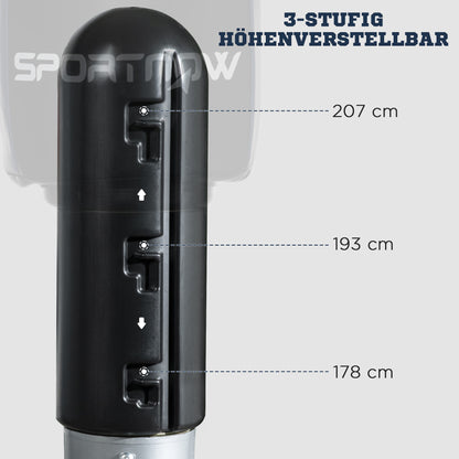 SPORTNOW Standing Punching Bag, 178-207cm Adjustable Height Freestanding Punching Bag with HDPE Base, Boxing Dummy for Kids, Adults, Home Training