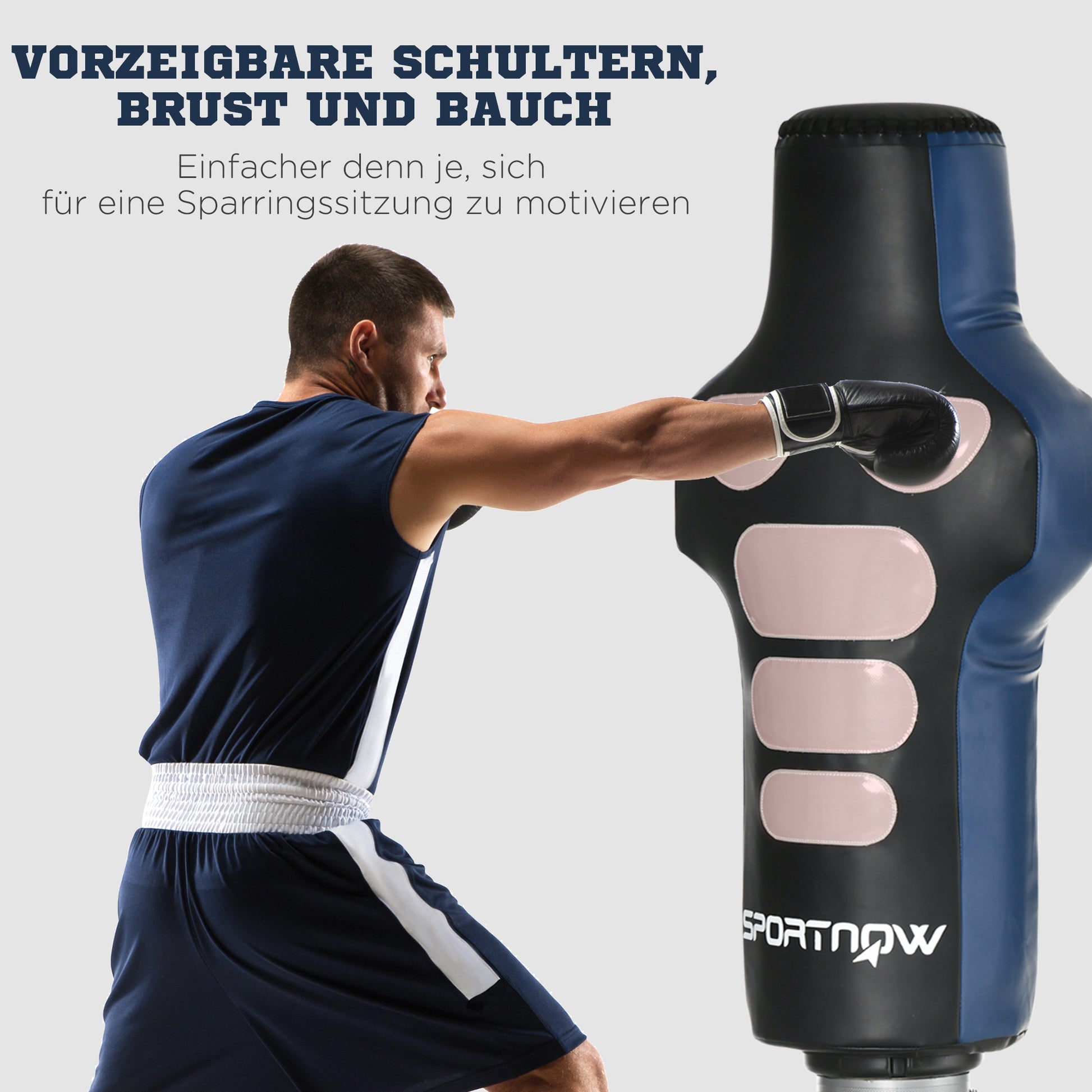 SPORTNOW Standing Punching Bag, 178-207cm Adjustable Height Freestanding Punching Bag with HDPE Base, Boxing Dummy for Kids, Adults, Home Training