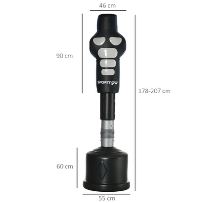 SPORTNOW Standing Punching Bag, 178-207cm Adjustable Height Freestanding Punching Bag with HDPE Base, Boxing Dummy for Kids, Adults, Home Training