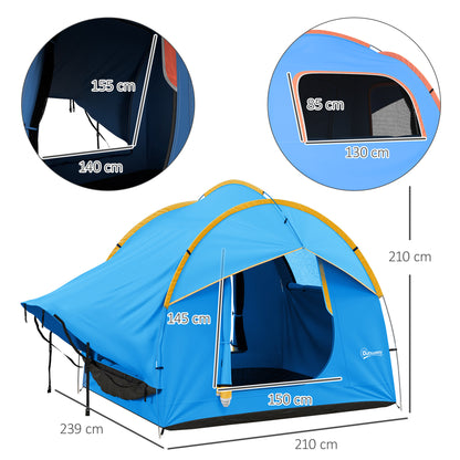 Car Tent for 6 People, Waterproof 2000mm Car Tent with Sunshade Rain Layer SUV Tailgate Tent with UV Protection, Awning Sun Protection for Camping, Travel 240 x 210 x 210 cm