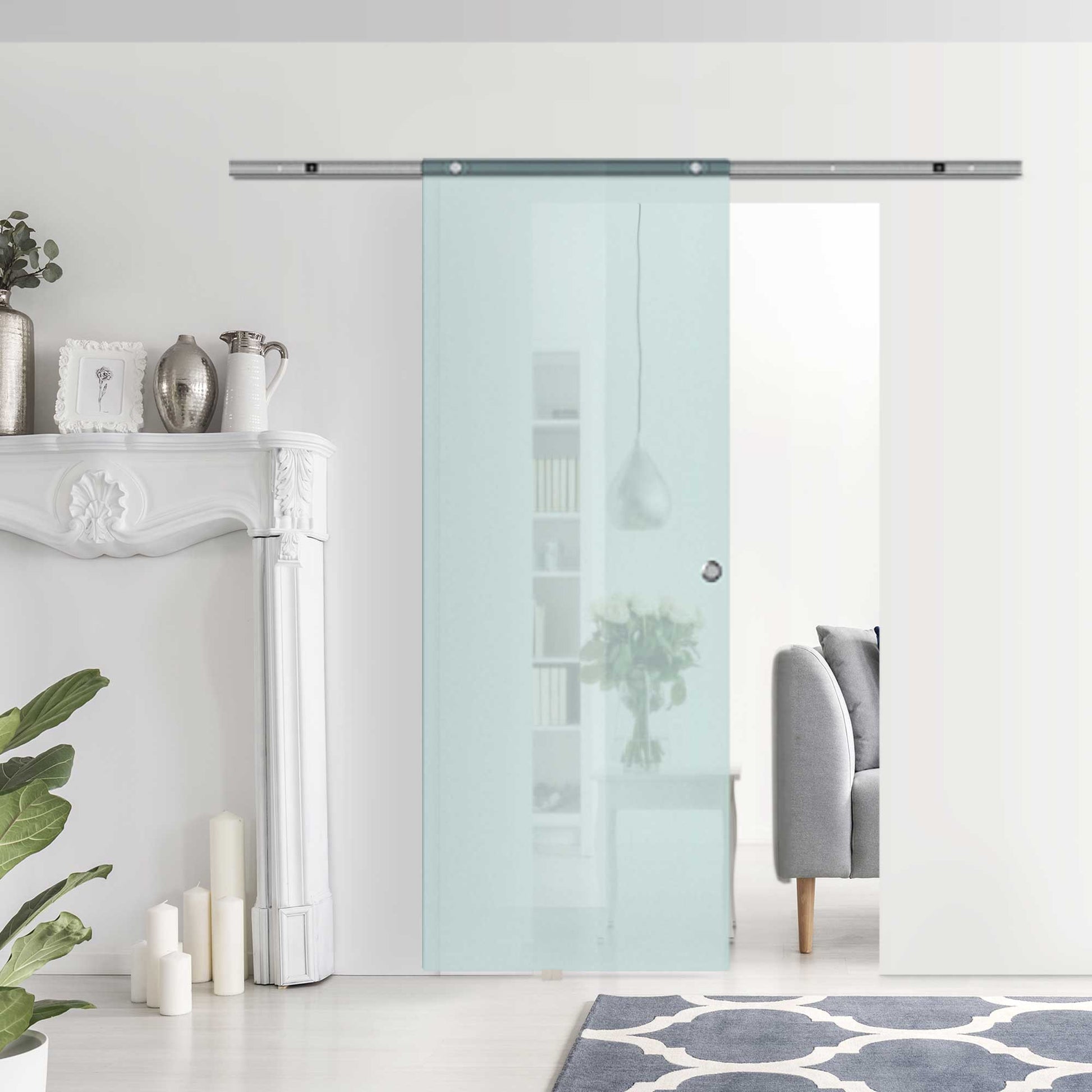 Glass Sliding Door Room Door Frosted Glass 775 / 900 / 1025 x 2050 mm