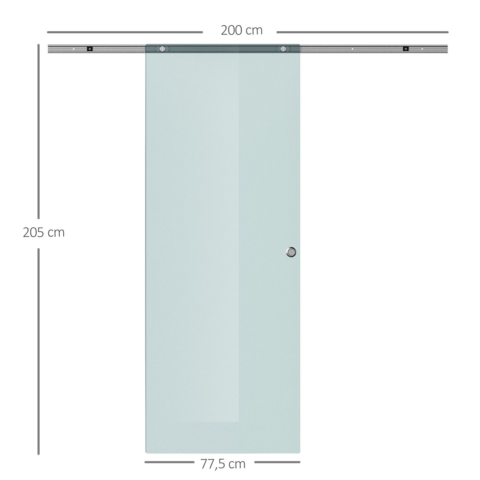 Glass Sliding Door Room Door Frosted Glass 775 / 900 / 1025 x 2050 mm