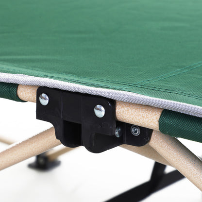 Folding camping bed with carry bag 190 x 68 x 52 cm Camping bed up to 150 kg Guest bed for adults Folding bed for indoor, outdoor, garden camping trips Green
