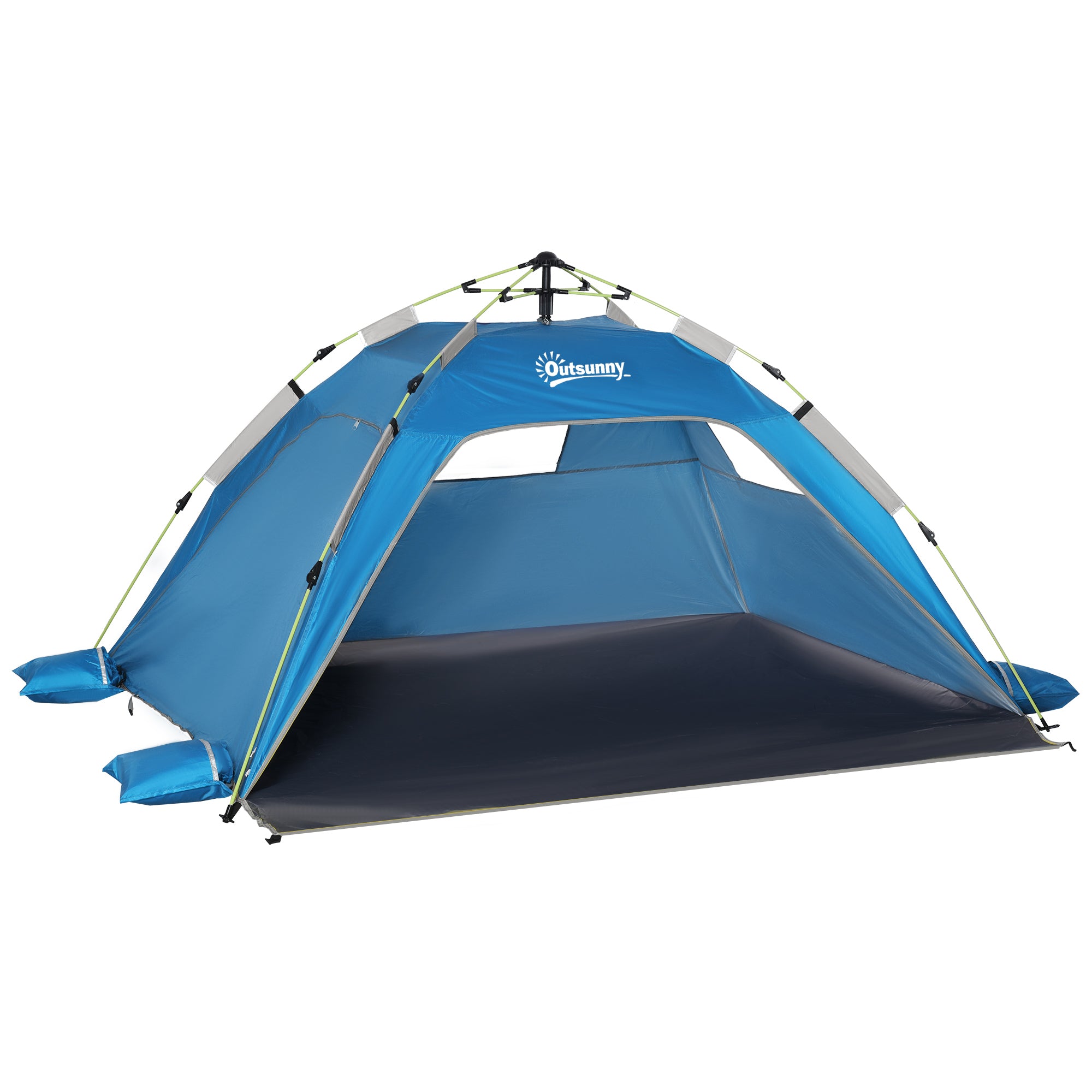 Beach Shelter Pop Up Beach Tent for 1-2 Persons with Sun Protection Beach Shade with Zipper Door, Carry Bag for Family, Picnic, Beach, Sky Blue
