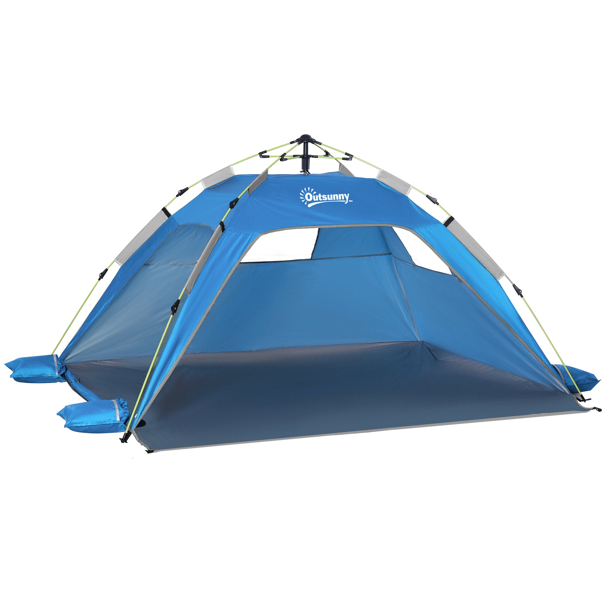 Beach Shelter Pop Up Beach Tent for 1-2 Persons with Sun Protection Beach Shade with Zipper Door, Carry Bag for Family, Picnic, Beach, Sky Blue