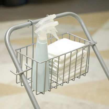 Cleaning Cart Service Cart with 25L Mop Bucket Wringer Bucket and Shelves for Hotel Office 72x49.5x95 cm Yellow