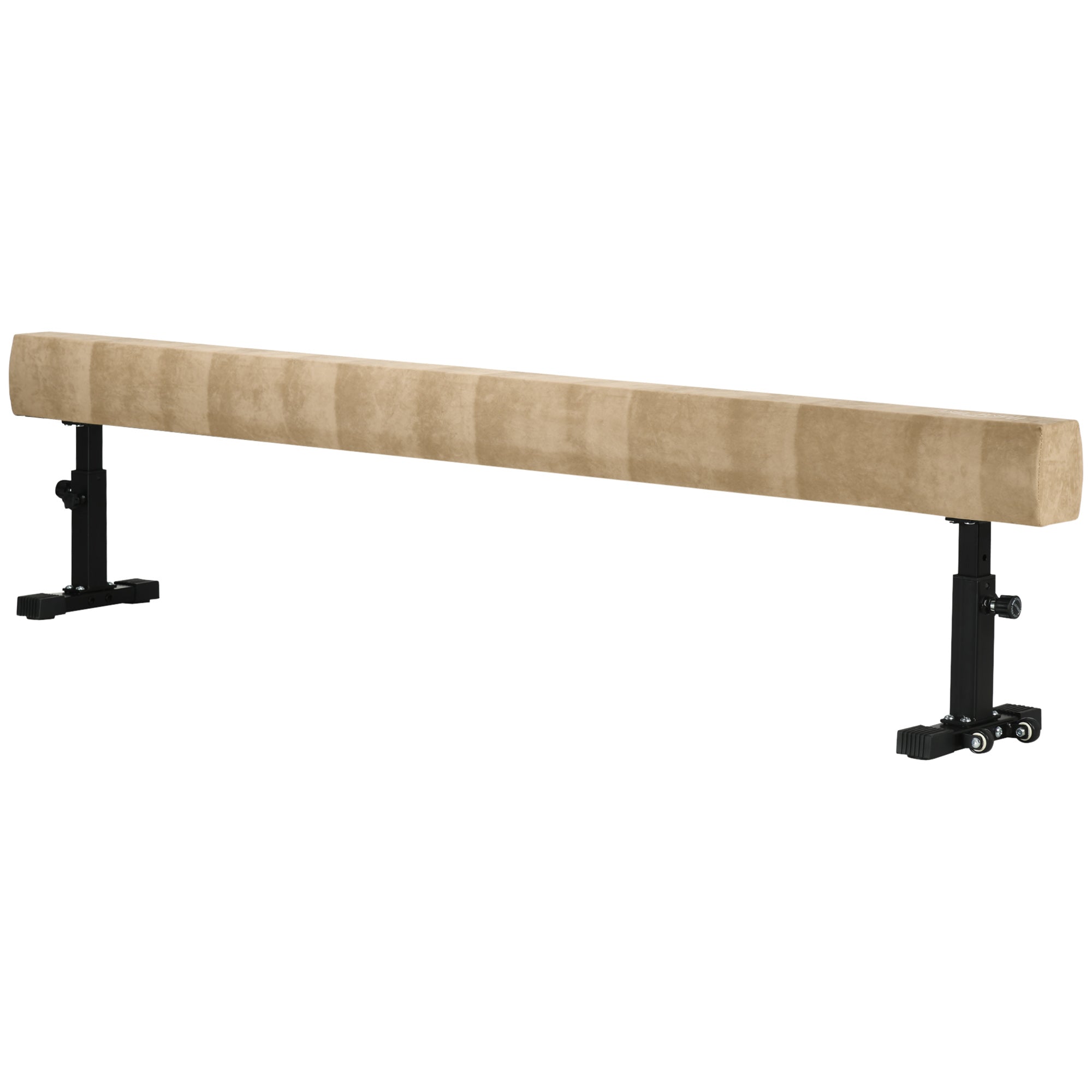Home Artistic Gymnastics Beam with Adjustable Height, Wheels, and Non-slip Feet, for Children 6+ Years, 226x31x59cm, Brown
