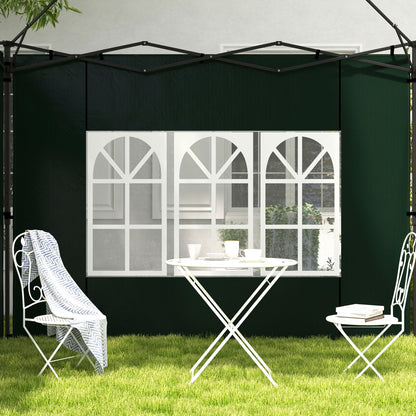 Side Walls for Gazebo 3x3 m and 3x6 m Set of 2 Walls for Canopy with Windows 293x193 cm Dark Green